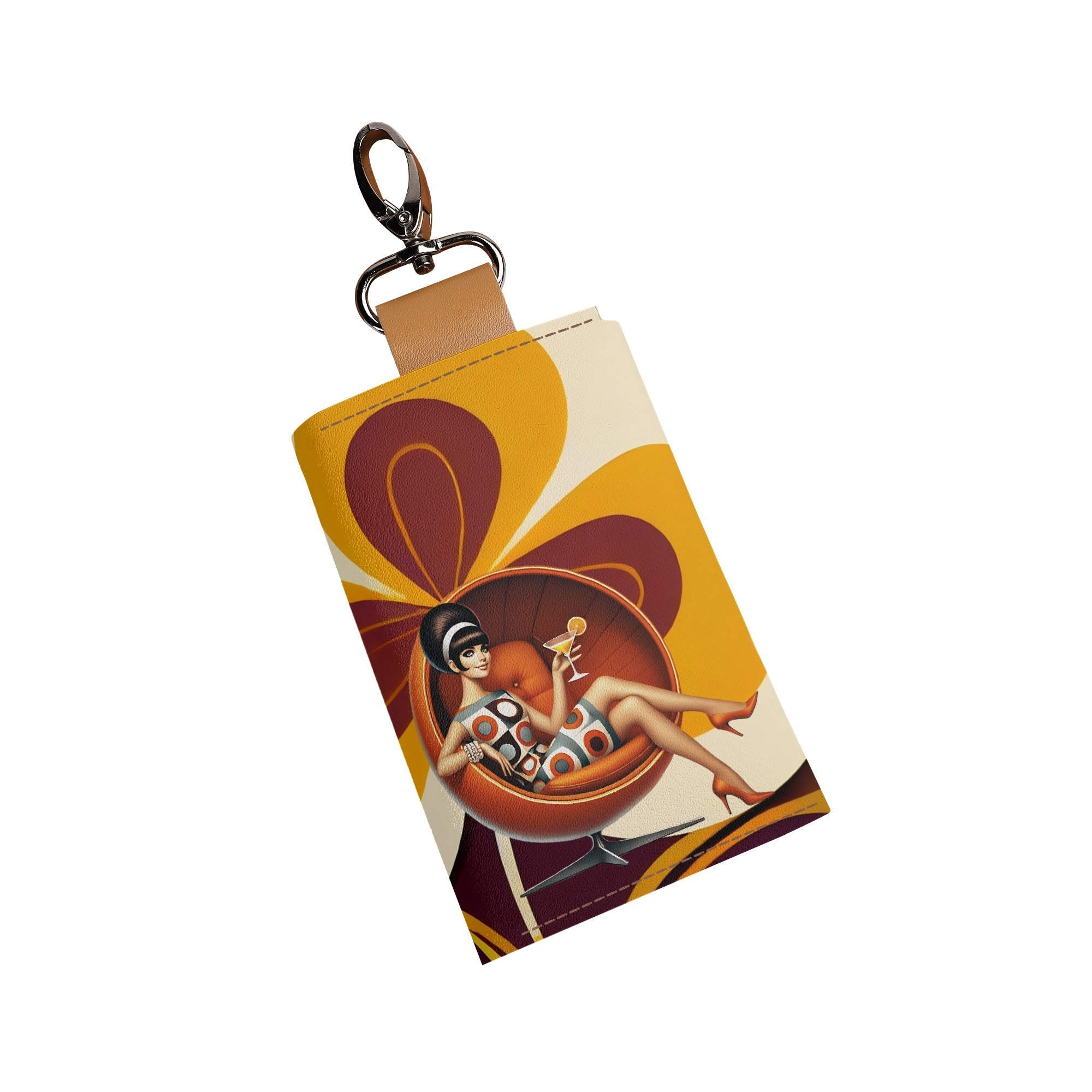 Retro 60s Mod Gal Key Chain - Mid Century Modern Gal