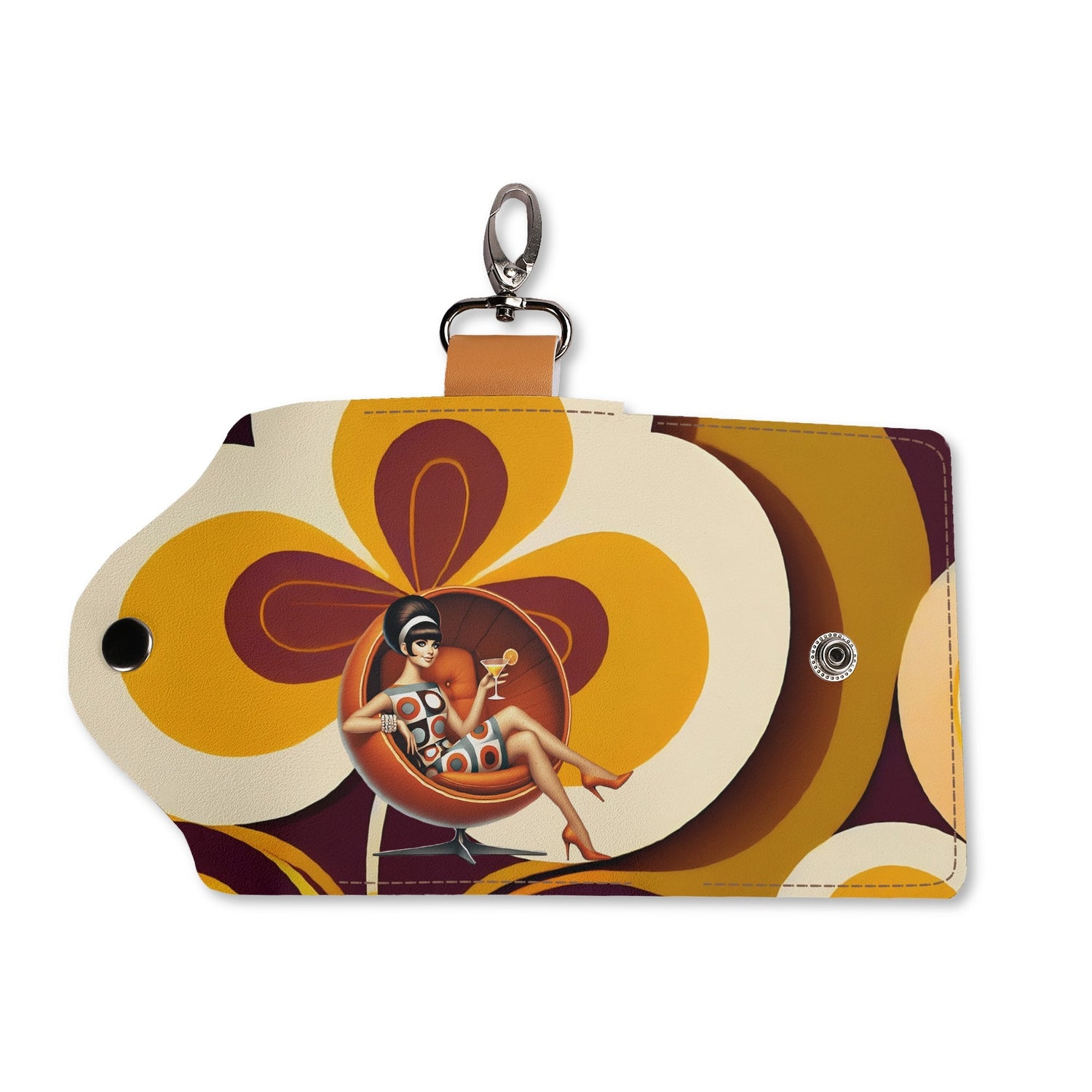 Retro 60s Mod Gal Key Chain - Mid Century Modern Gal