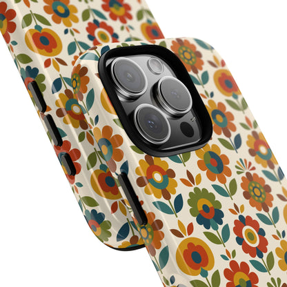 Mid Century Modern Scandinavian Floral Earth Tones Tough Phone Case
