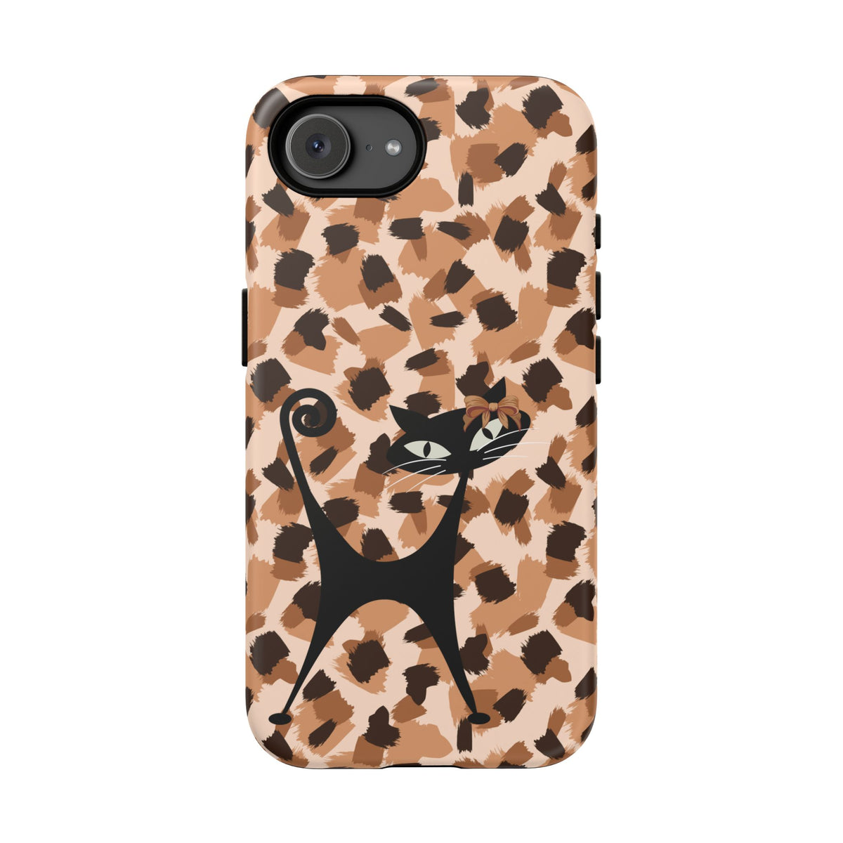 Mid Century Modern Atomic Cat, Animal Print Kitschy Trendy Smart Phone Tough Cases