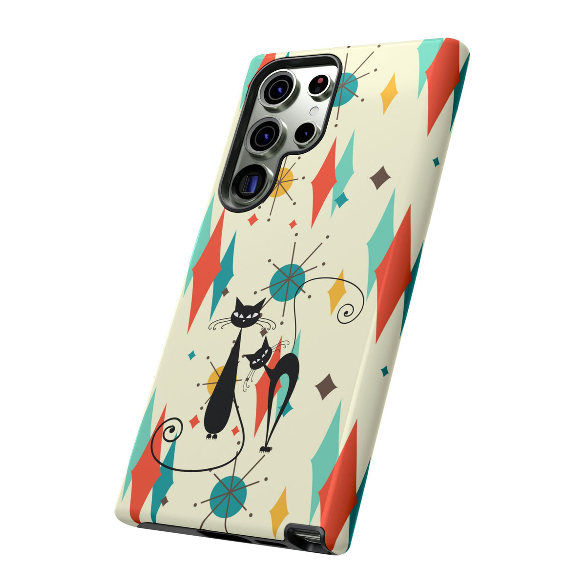 Atomic Kitty Cat, Mid Mod Franciscan Pattern, Kitsch Tough Phone Cases