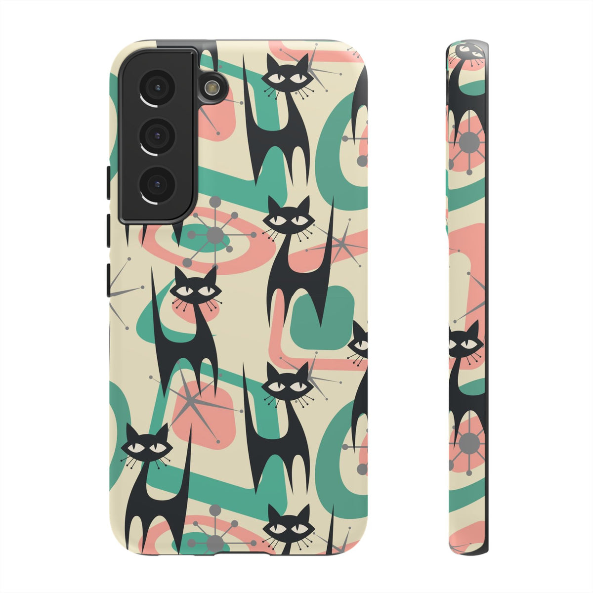 Atomic Cat Mid Century Modern Starburst Retro Kitsch Tough Phone Case - Mid Century Modern Gal