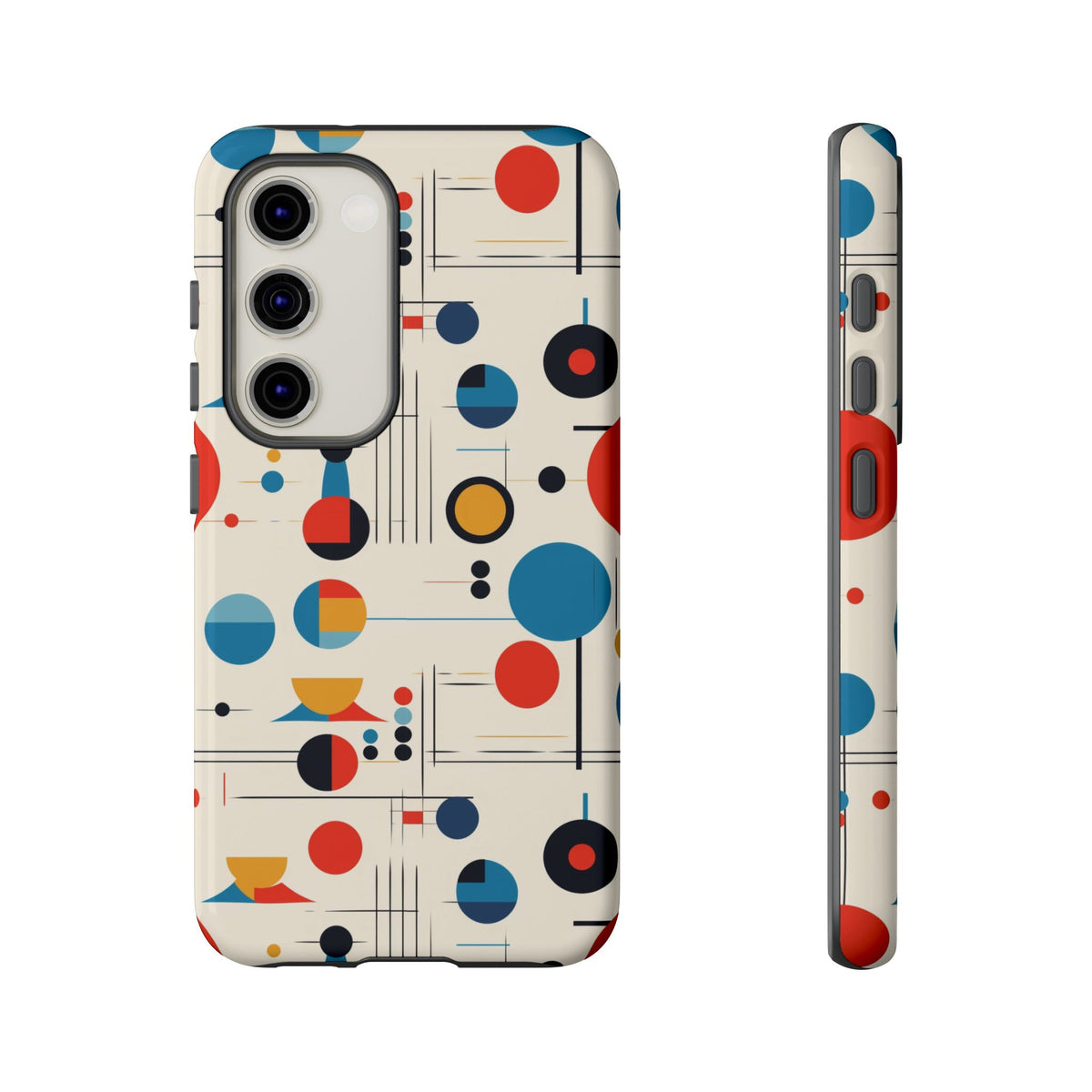 Mid Mod Bauhaus Designed iPhone, Samsung, Retro Phone Tough Cases - Mid Century Modern Gal