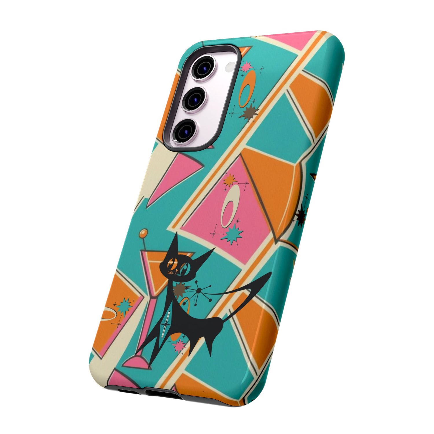 Atomic Cat Mid Mod Retro Cat Phone Case - Tough Cases for Stylish Cat Lovers