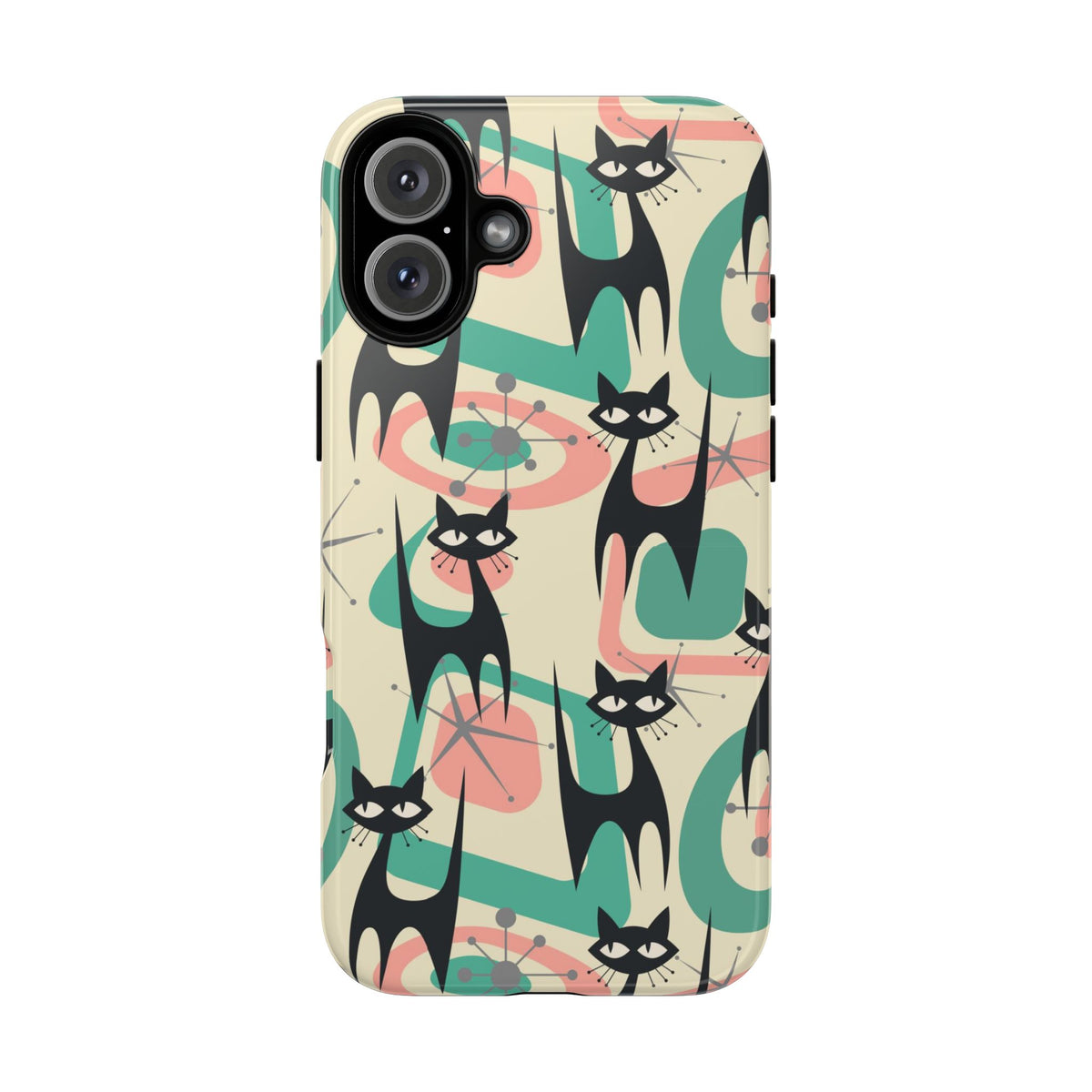 Atomic Cat Mid Century Modern Starburst Retro Kitsch Tough Phone Case