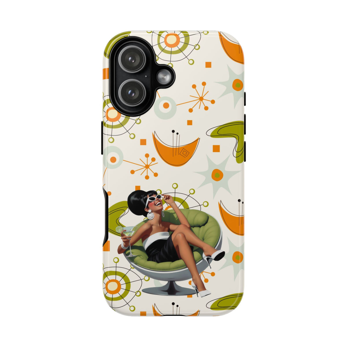 Mid Century Modern Atomic Starburst Mid Mod 60s Gal Retro Chic Tough Phone Case with Vintage Glamour Design