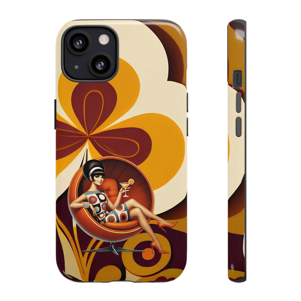 Groovy Mod 60s Retro Flower Power Phone Cases - Mid Century Modern Gal