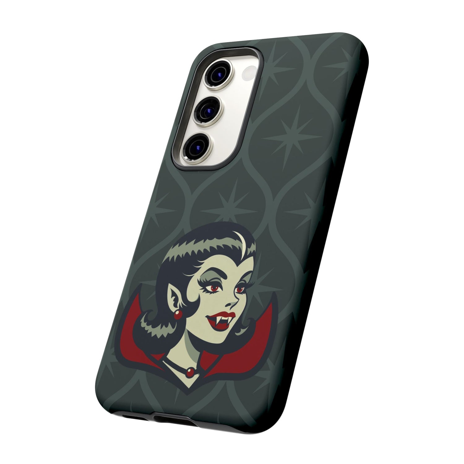 Vampire Dracula Girl Halloween Goth Horror Buff MCM Green Tough Phone Case