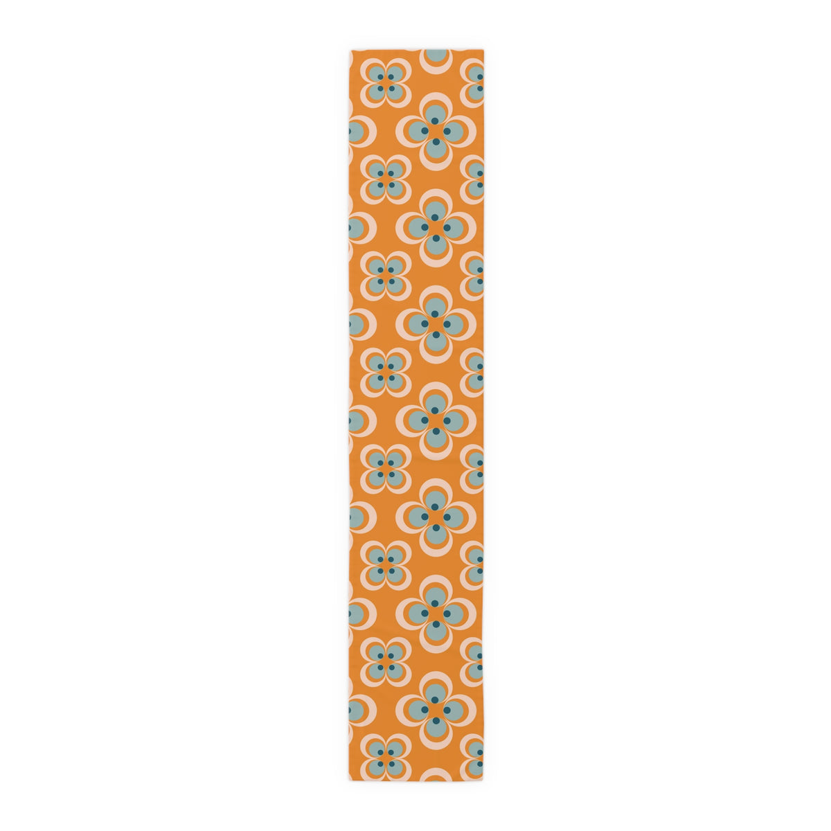 Mid Century Modern Table Runner, Retro Scandinavian Modern Danish Geometric Design, Orange, Blue Table Runner - Mid Century Modern Gal