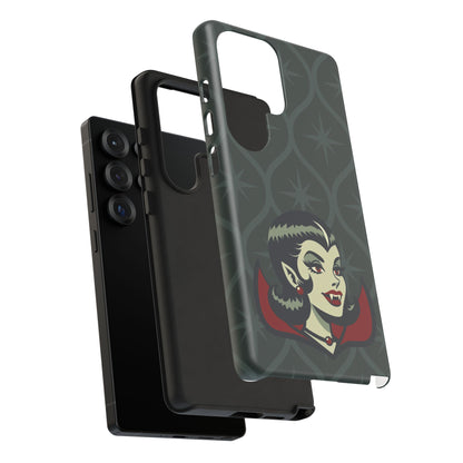 Vampire Dracula Girl Halloween Goth Horror Buff MCM Green Tough Phone Case