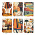 Mid Century Modern Fall Seasonal Kitchen Bath Towels, Kitschy Witches, Atomic Cats Harvest Decor - Mid Century Modern Gal