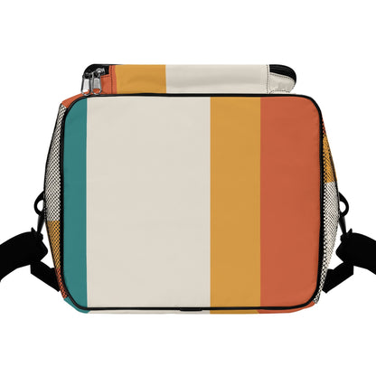 Mid Century Modern Minimalist Candy Corn Striped Retro Insulated Cooler Picnic Bag - Mid Century Modern Gal