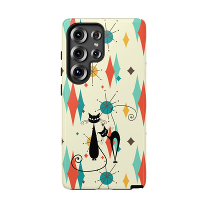 Atomic Kitty Cat, Mid Mod Franciscan Pattern, Kitsch Tough Phone Cases