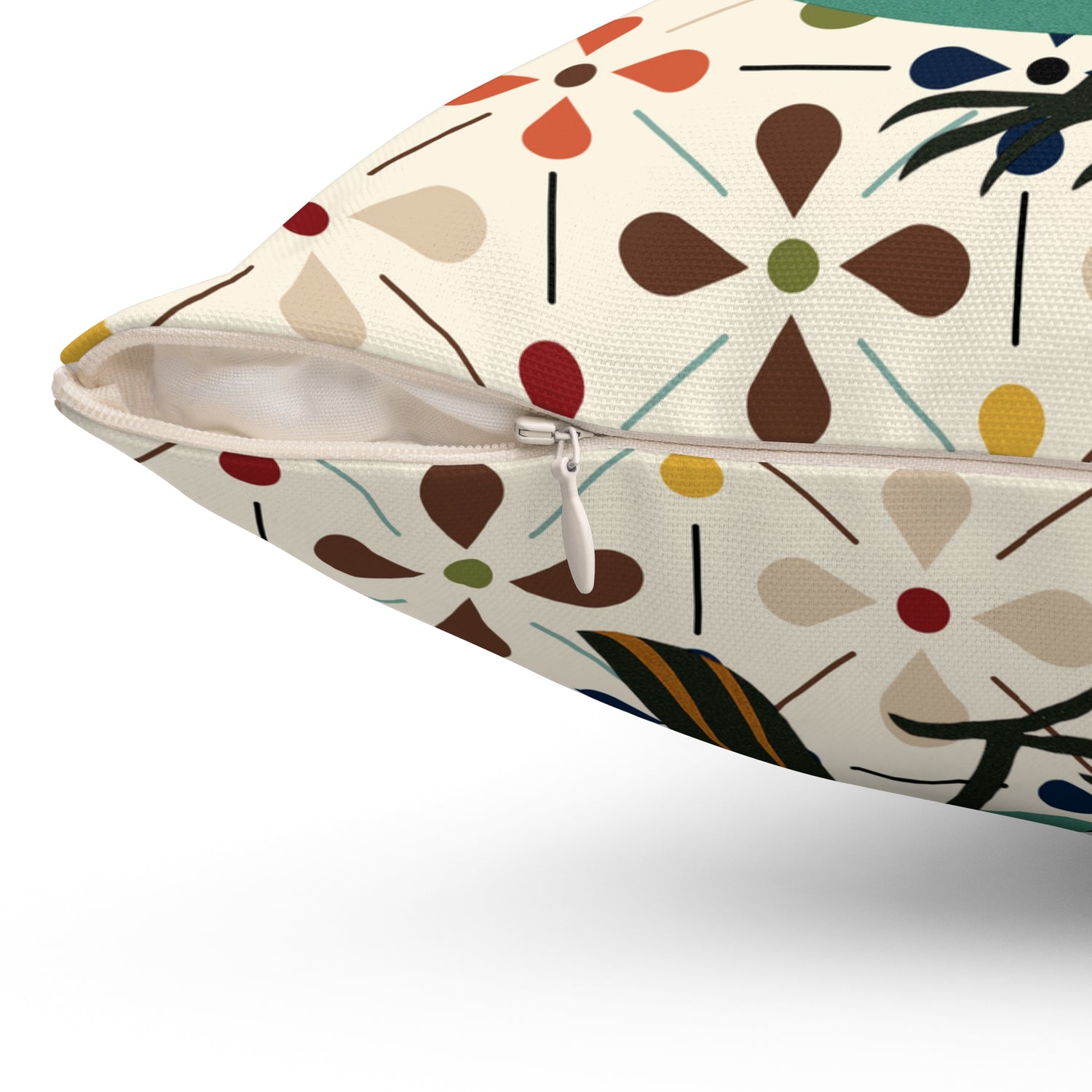 Modern Scandinavian Floral Cocktail Owl, Kitschy Mod Pillow And Insert - Mid Century Modern Gal