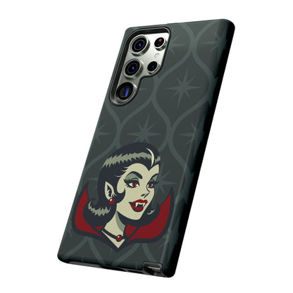 Vampire Dracula Girl Halloween Goth Horror Buff MCM Green Tough Phone Case