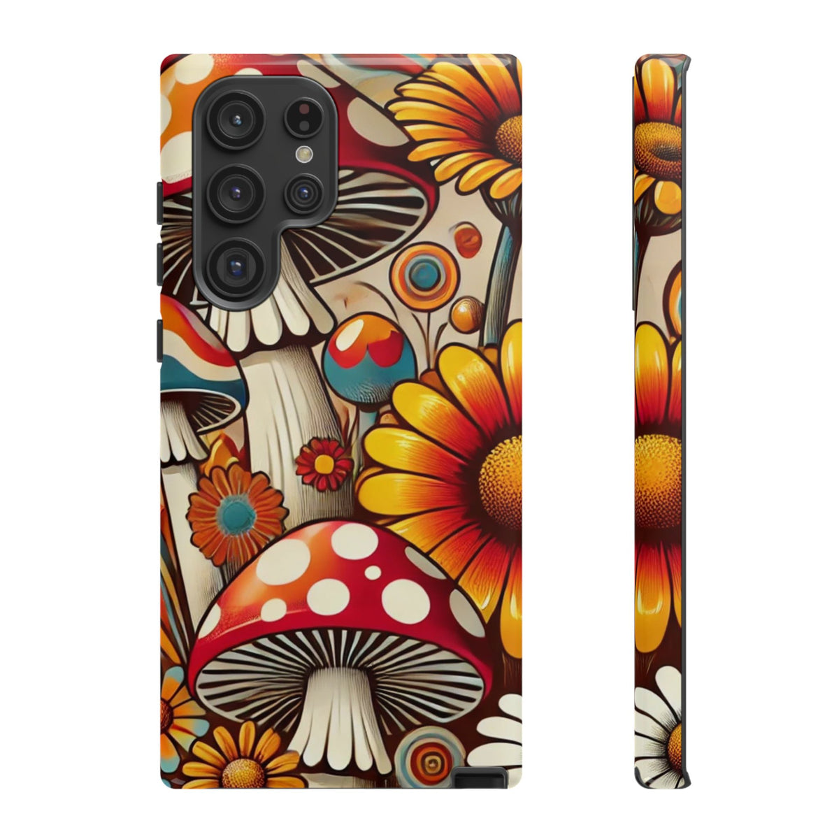 Colorful Mushroom Flower Phone Case - Boho Chic Design