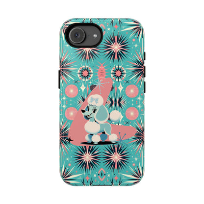 1950s Mid Century Modern Atomic Pink, Poodle Retro Smart Phone Tough Cases