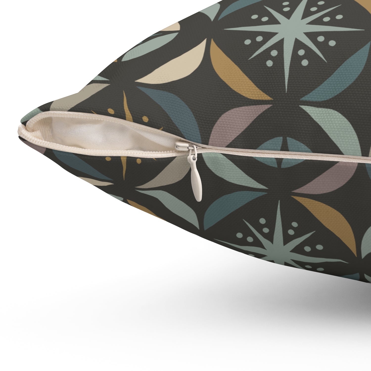 Mid Century Modern Elegant Gray Geometric Starburst Pillow Cover and Insert - Mid Century Modern Gal