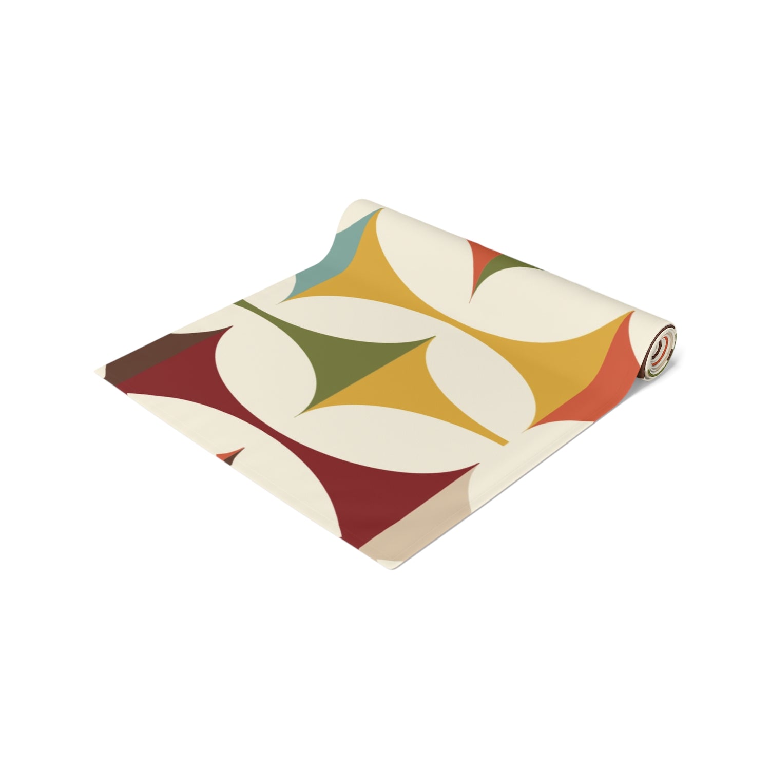 Mid Century Modern Table Runner, Retro Scandinavian Modern Danish Geometric Design, Green, Brown, Beige, Yellow, Teal, MCM - Mid Century Modern Gal