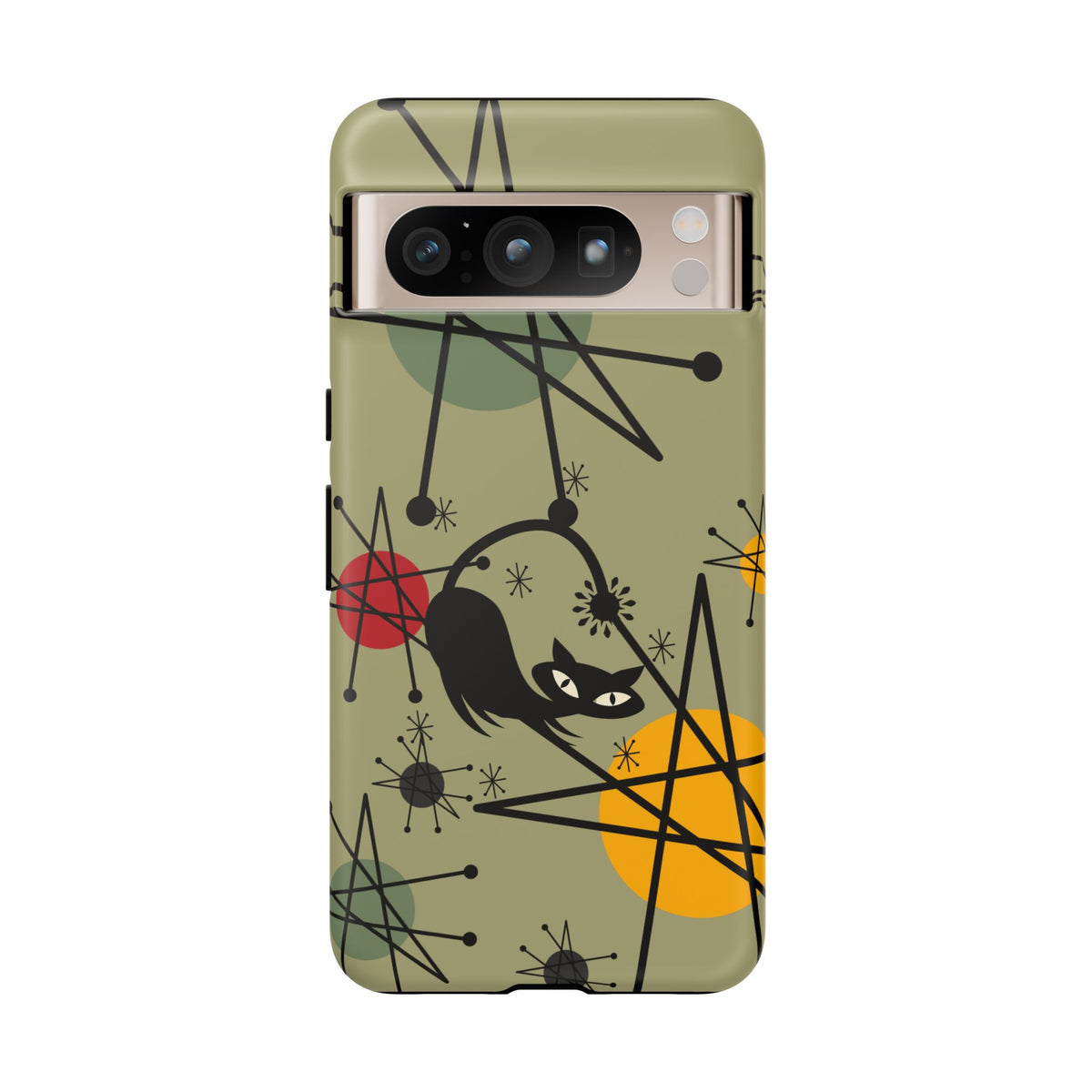 Mid Century Modern Atomic Cat, Retro Chic Groovy Mod Samsung, Smart Phone Tough Cases
