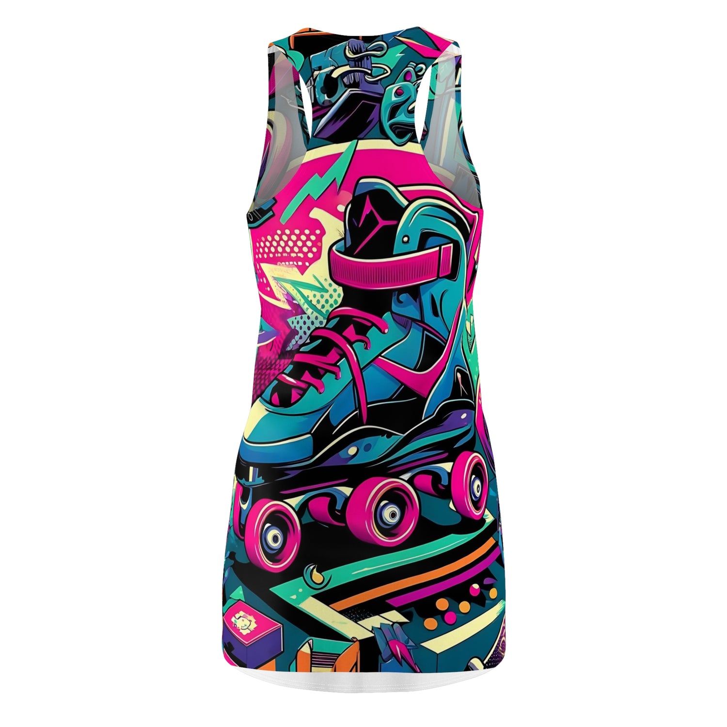 80s 90s Rollerskate Racerback Retro Groovy Women's Dress - 8022009249947 80s 90s Rollerskate Racerback Retro Groovy Women's Dress - 8022009249947