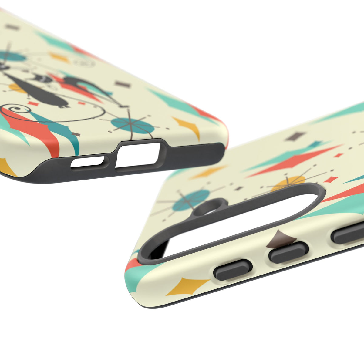 Atomic Kitty Cat, Mid Mod Franciscan Pattern, Kitsch Tough Phone Cases