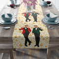 Mid Century Modern Christmas Martini Dapper Gay Male Couple Table Runner