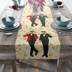 Mid Century Modern Christmas Martini Dapper Gay Male Couple Table Runner