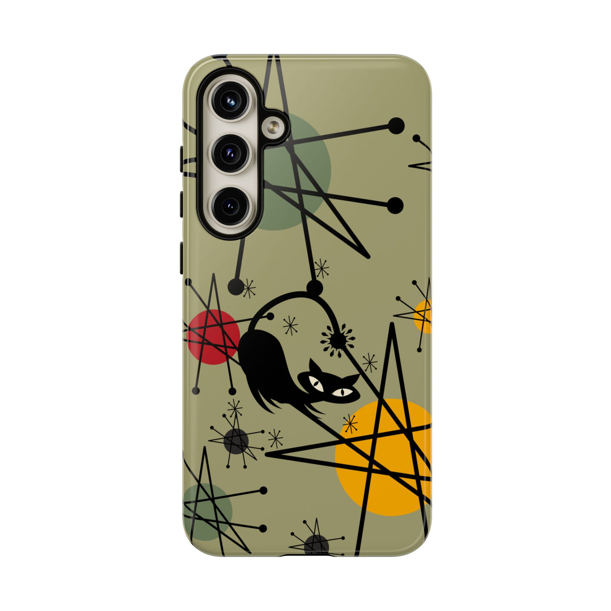 Mid Century Modern Atomic Cat, Retro Chic Groovy Mod Samsung, Smart Phone Tough Cases