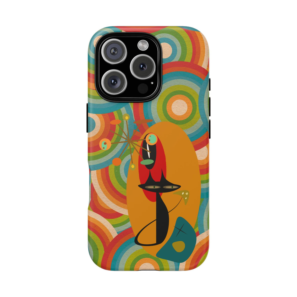 Atomic Cat, Retro 70's Pattern, MCM Smart Phone Tough Phone Case
