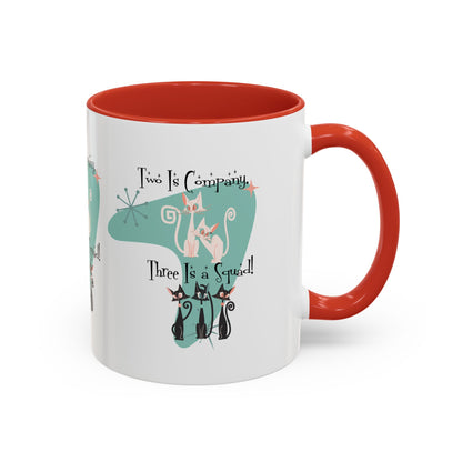 Atomic Cat Mug, Kitschy Cute Co-Worker, Best Mid Mod Charming Cat Coffee Mug - Mid Century Modern Gal