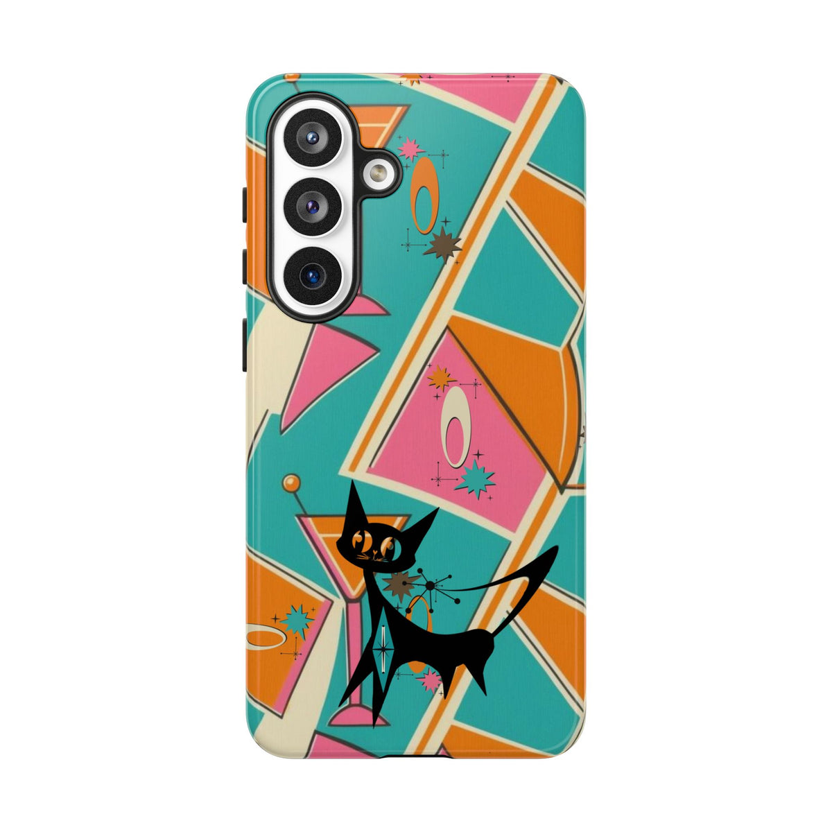 Atomic Cat Mid Mod Retro Cat Phone Case - Tough Cases for Stylish Cat Lovers