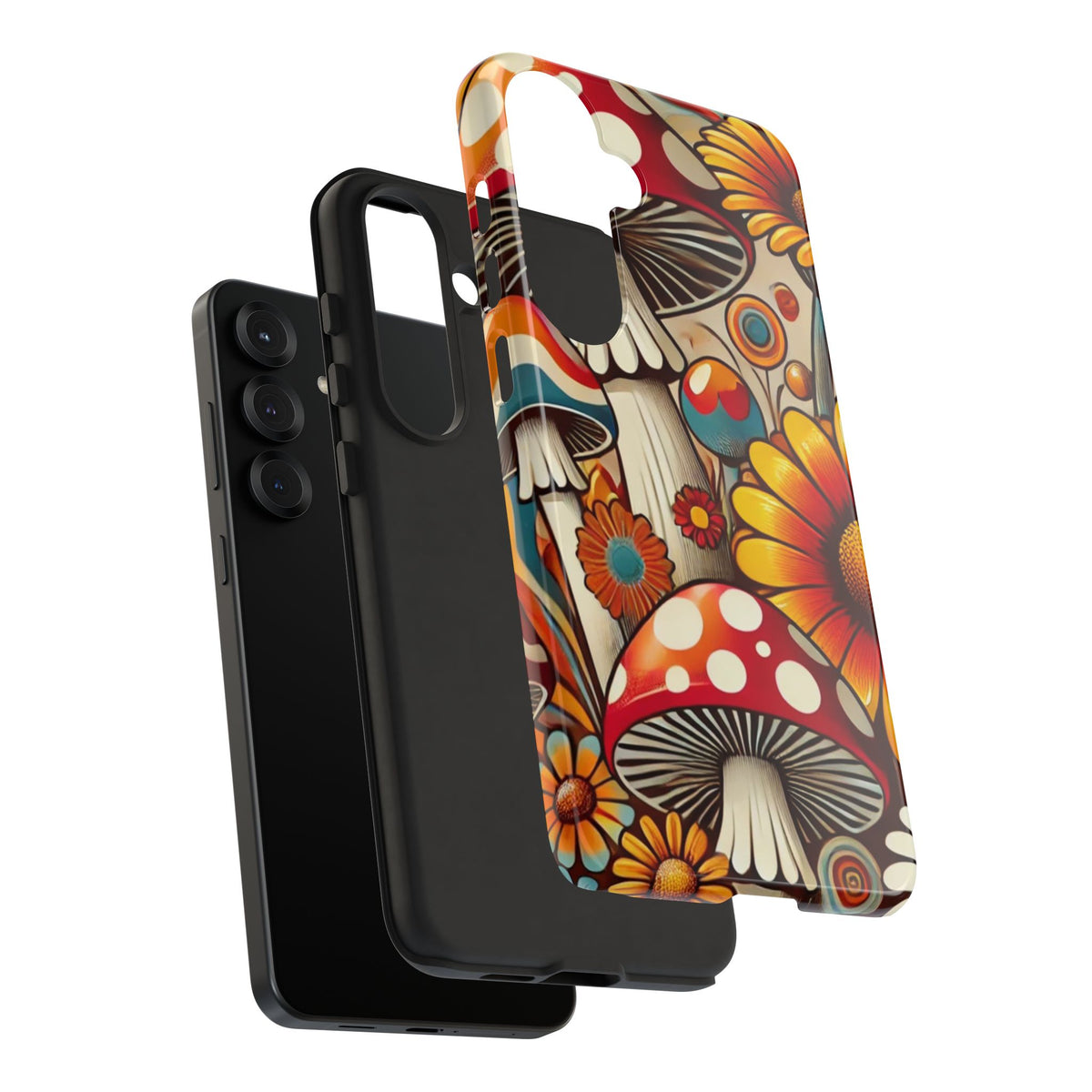 Colorful Mushroom Flower Phone Case - Boho Chic Design