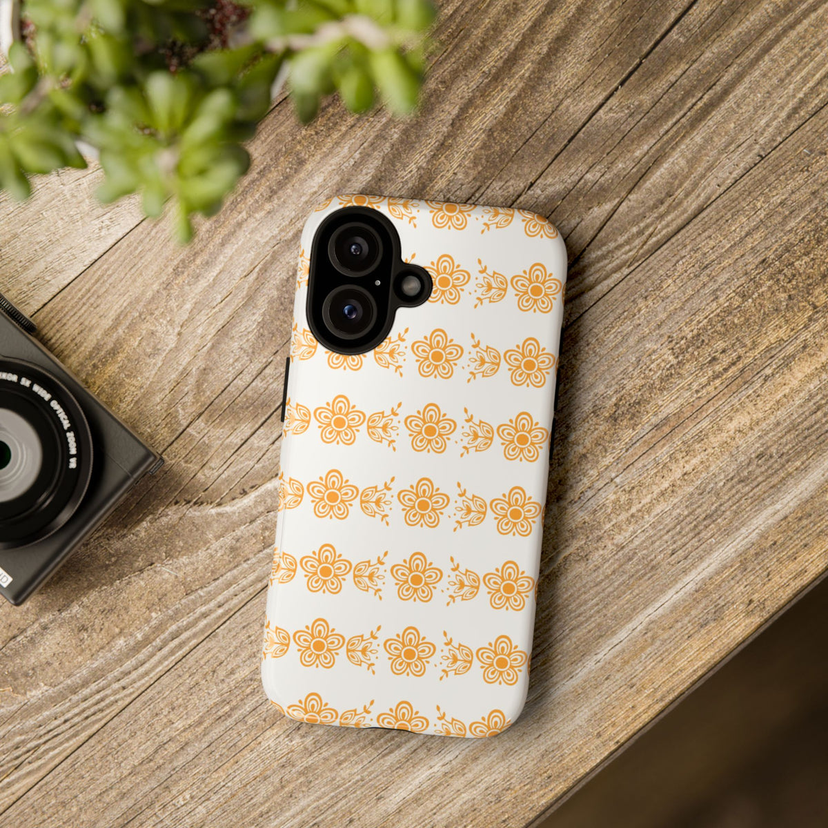 Pyrex Golden Butterfly Floral Phone Case, Tough Cases for Stylish Protection, Gift for Her, Durable, Trendy Floral Design, Cell Phone Cover