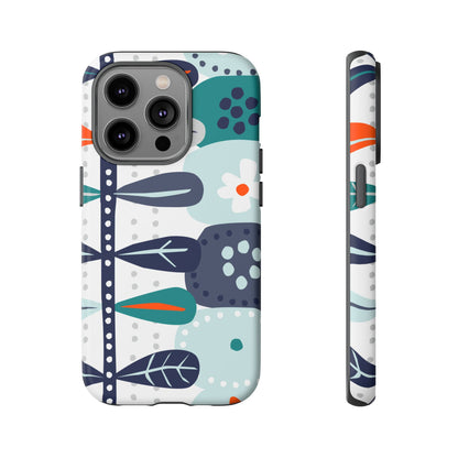 Scandinavian Modern Floral Nordic Hygge Tough Phone Case - Mid Century Modern Gal