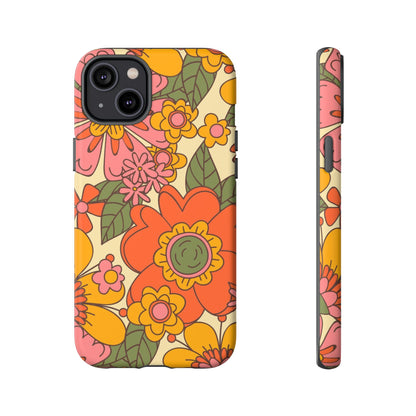 Groovy Retro Flower Power Vintage Inspired Pattern Smart Phones Tough Phone Cases