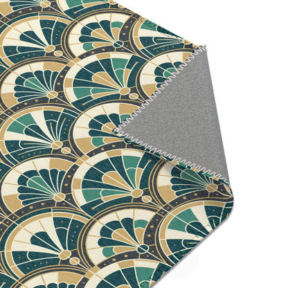Art Deco Peacock Inspired Area Rug