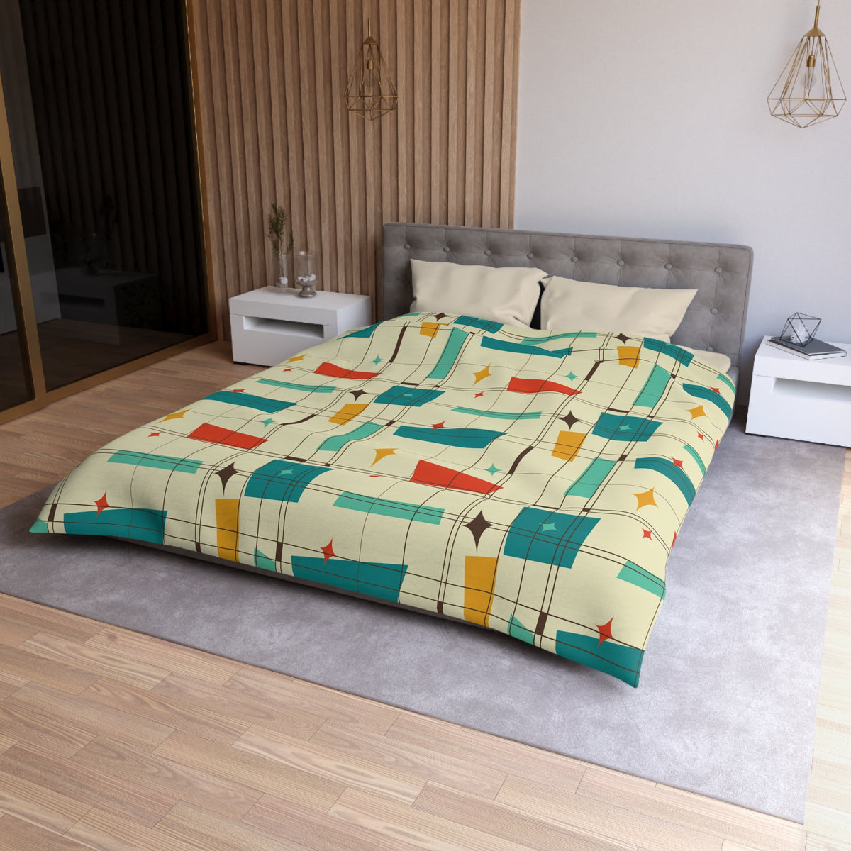 Mid Century Modern Atomic 50s Duvet Cover - Mid Century Modern Gal