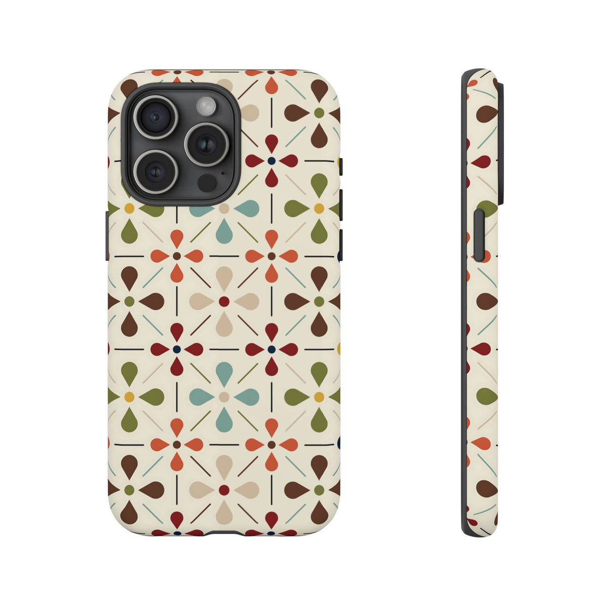 Scandinavian Flower, Mid Modern Danish Design Tough Phone Case