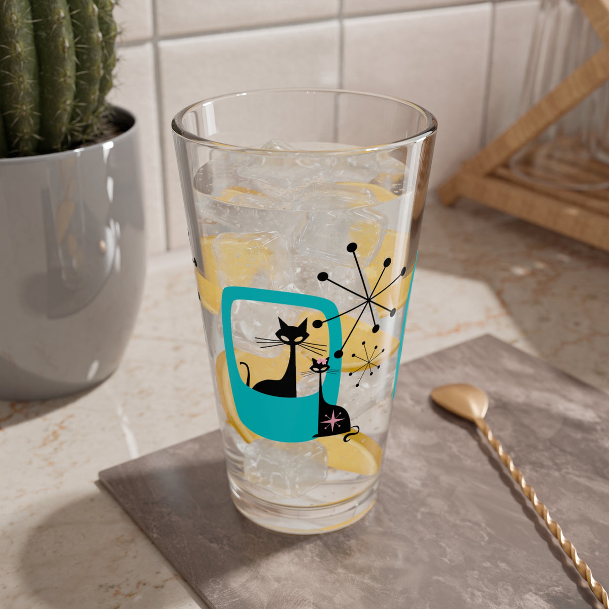 Atomic Cat Kitschy Mid Century Modern Retro Barware - Mid Century Modern Gal