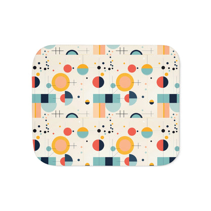 Bauhaus Designed Mid Mod Geometric Retro Sherpa Blanket - Mid Century Modern Gal