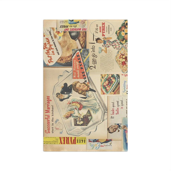 Vintage Pyrex Ads, Retro Kitchen Dish Towel