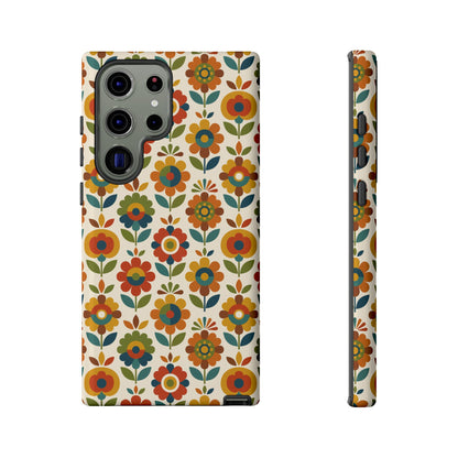 Mid Century Modern Scandinavian Floral Earth Tones Tough Phone Case