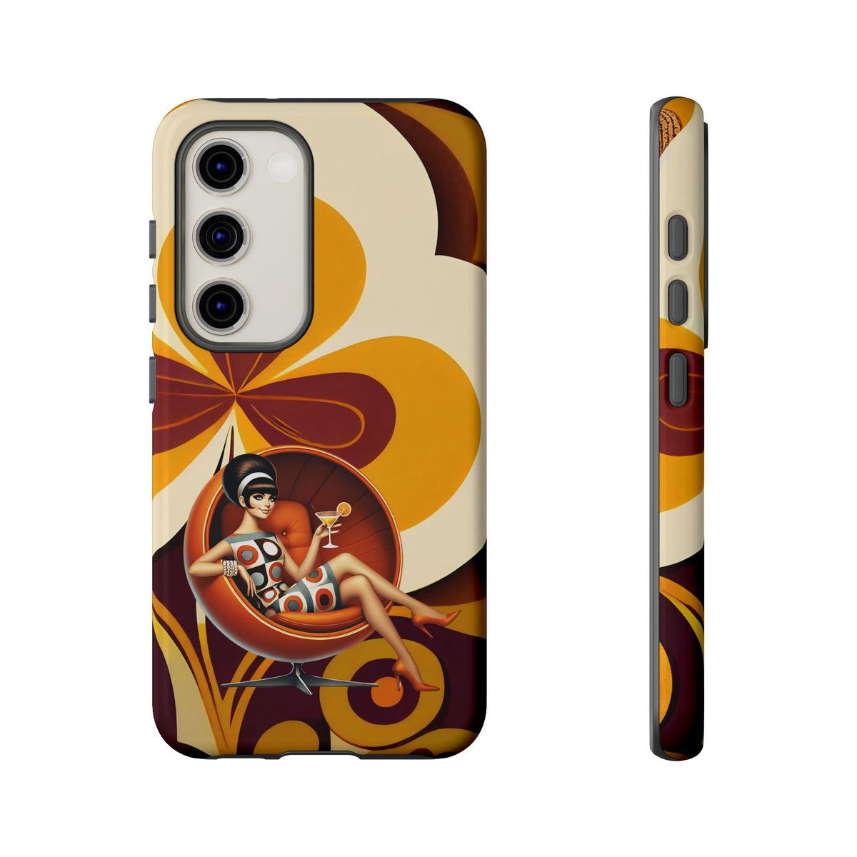 Groovy Mod 60s Retro Flower Power Phone Cases - Mid Century Modern Gal