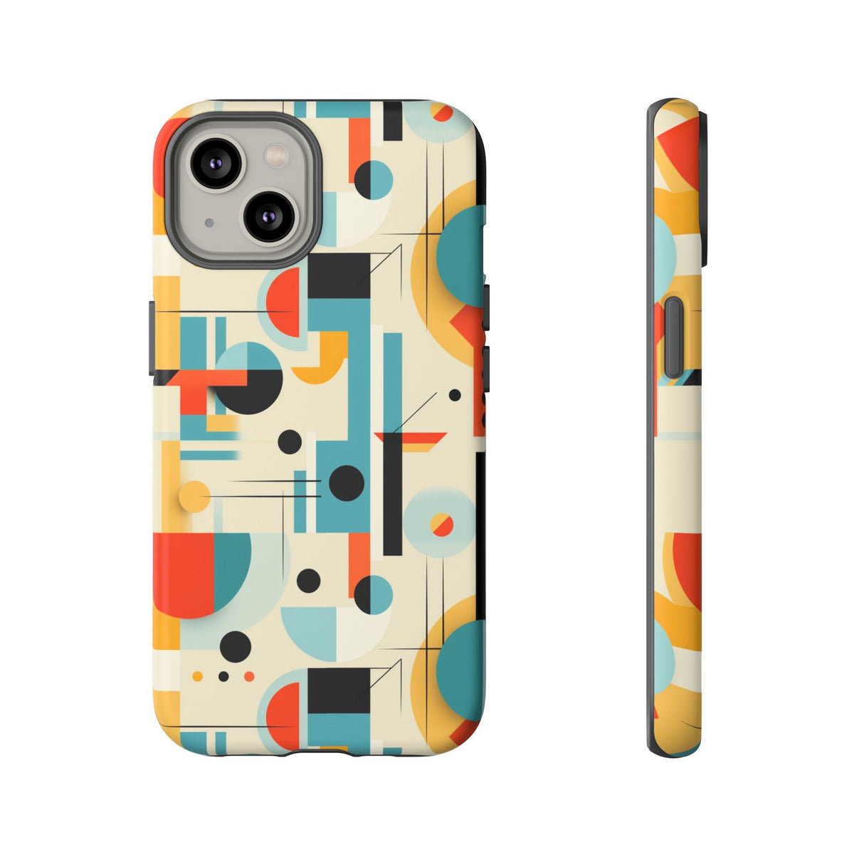 Bauhaus Designed Mid Mod Geometric Groovy Smart Phone, iPhone, Samsung, Pixel Compatible Tough Cases