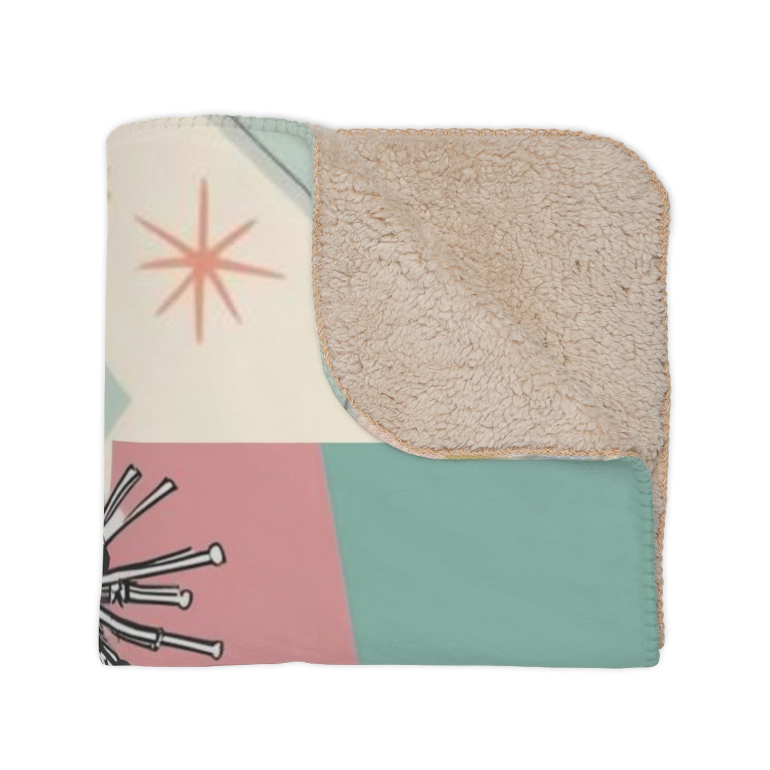 Atomic Cats, Lounging Cozy Cat Mid Century Modern Kitschy Mod Blanket - Mid Century Modern Gal