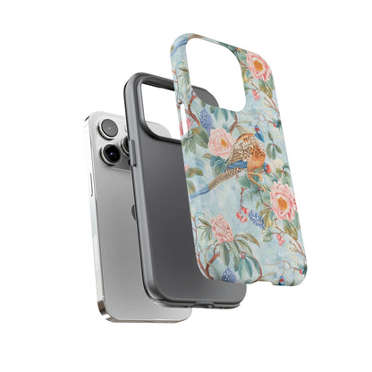 Chinoiserie Designed Floral Pheasant Phone Case with Bird Design