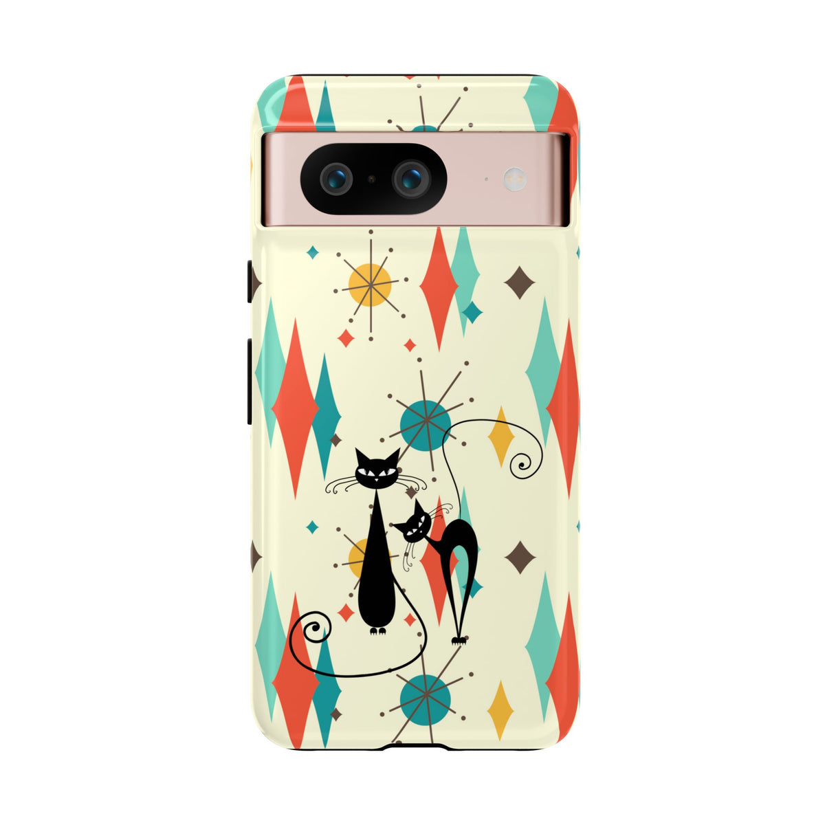 Atomic Kitty Cat, Mid Mod Franciscan Pattern, Kitsch Tough Phone Cases