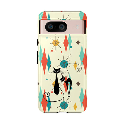 Atomic Kitty Cat, Mid Mod Franciscan Pattern, Kitsch Tough Phone Cases