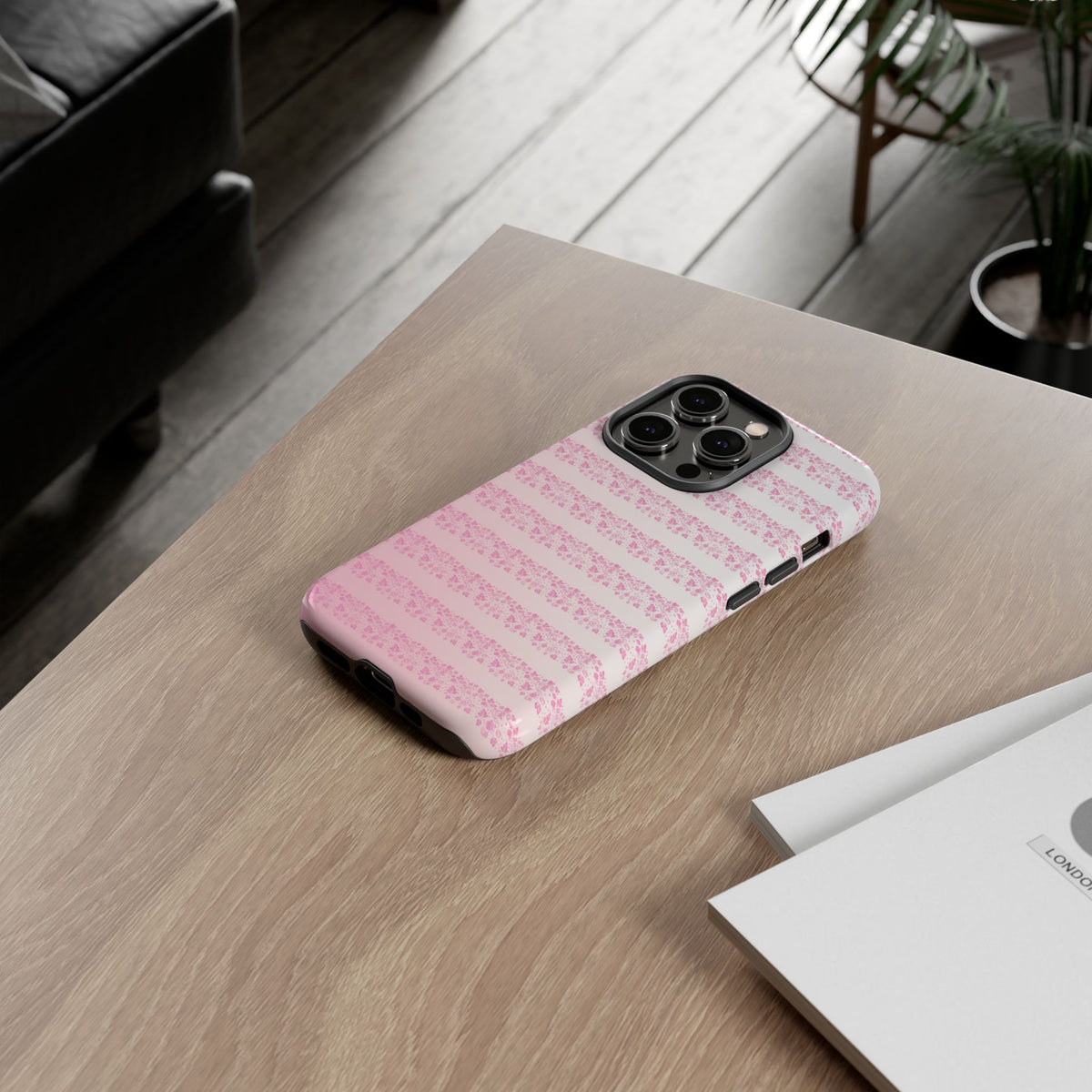 Pink Pyrex Gooseberry Striped Phone Case, Stylish Phone Cover, Tough Protective Case, Cute Cell Phone Case, Trending Gift for Her